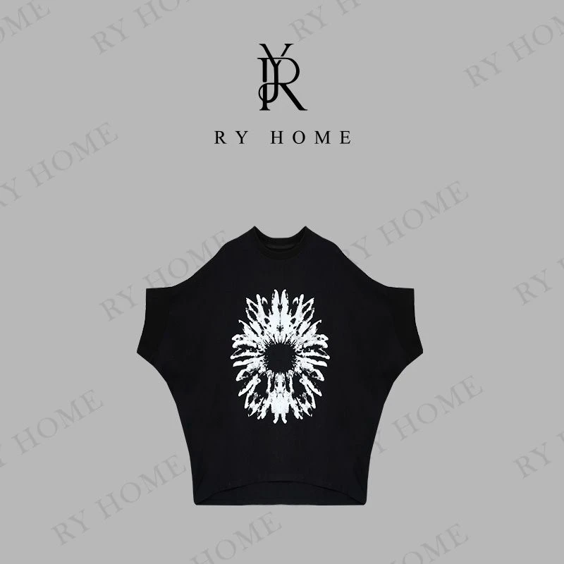 【容雨RYHOME】轻奢复古文艺宽松印花短袖T恤252T2125