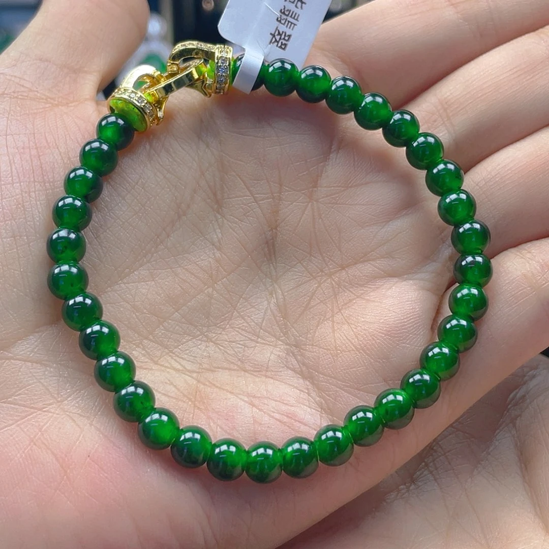 未镶嵌手链翡翠天然A货翡翠 帝绿6