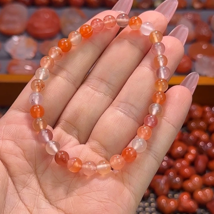 南红玛瑙未镶嵌牌子单圈6mm