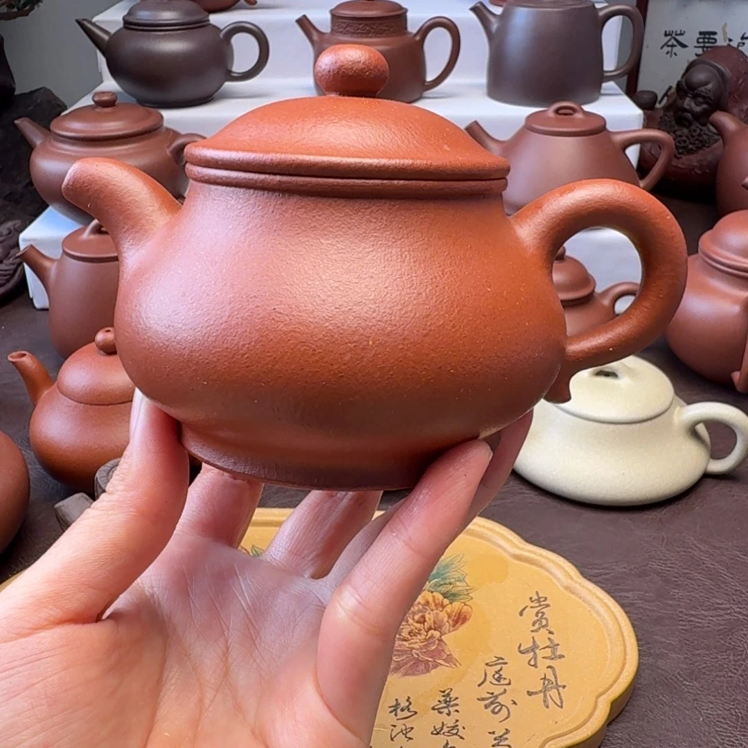 泽***川茶壶紫砂红将坡  矮潘 260