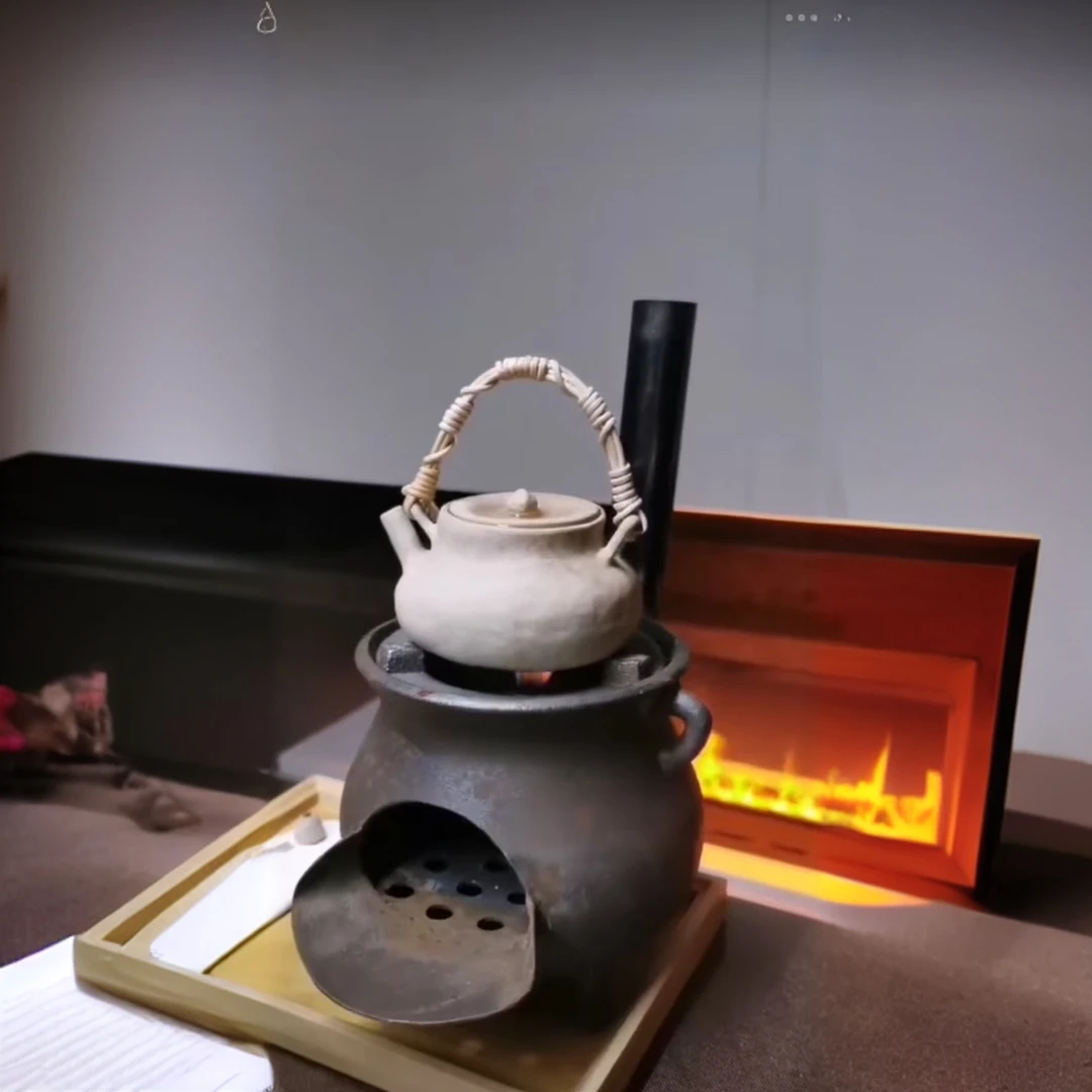 手工乌金煮茗炉-烧水煮水便携