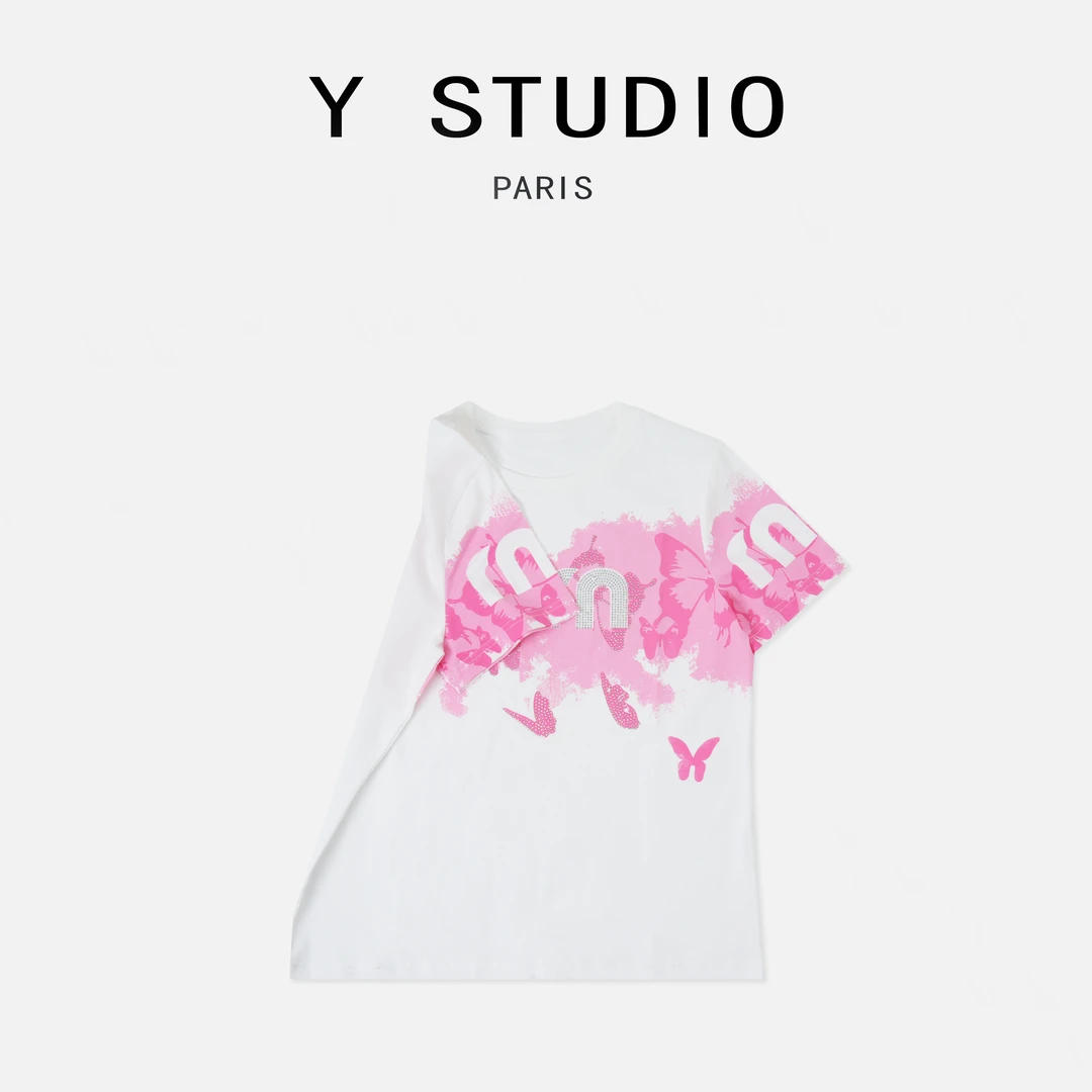 【大妮专属】（化蝶）2025气质百搭休闲高街设计重工款短袖T恤