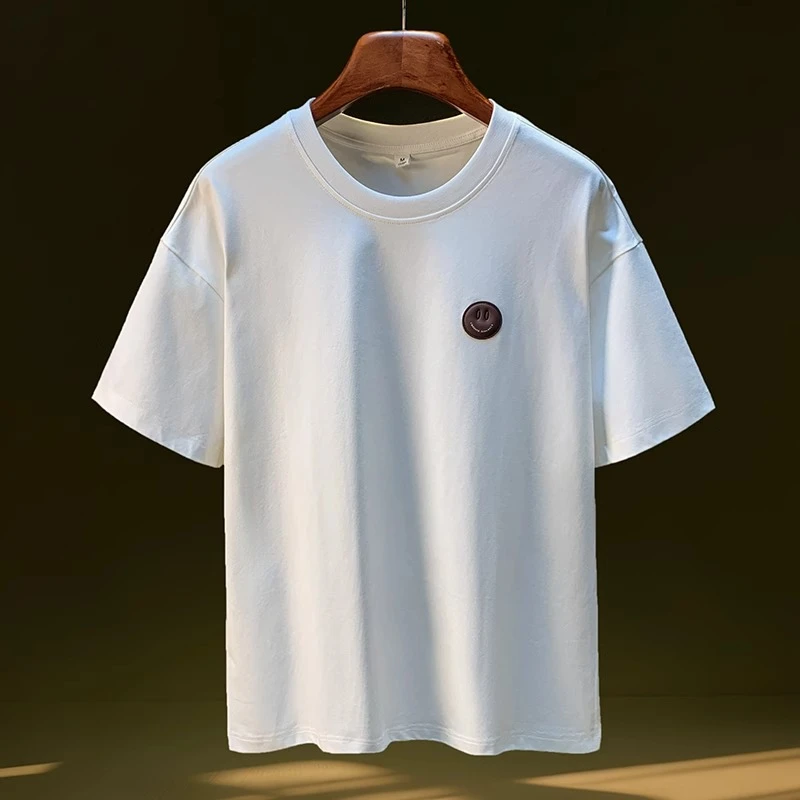 Salodac夏季薄款短袖t恤男宽松大码亲肤透气衫简单款圆领休闲T恤