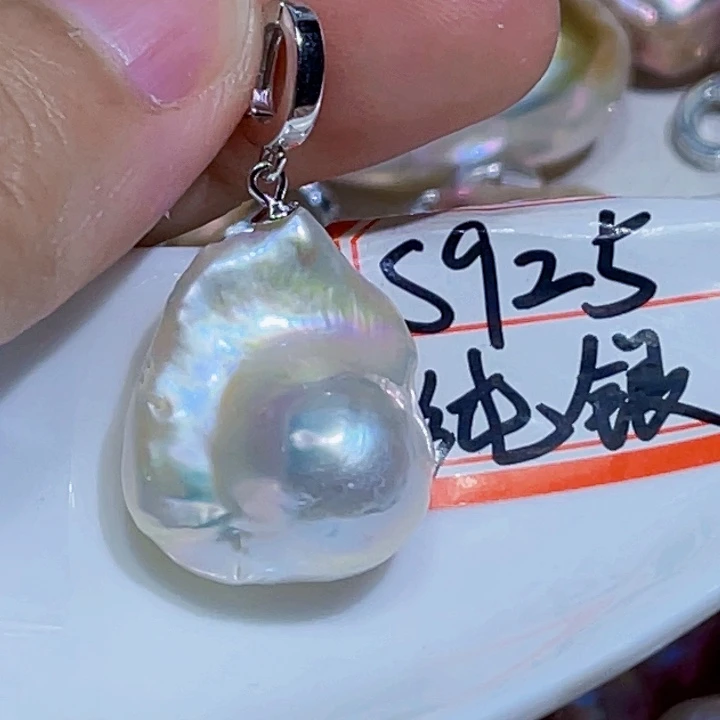 淡水珍珠银S925镶嵌颈饰
