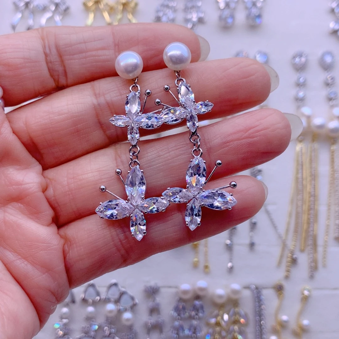 耳饰合金淡水珍珠