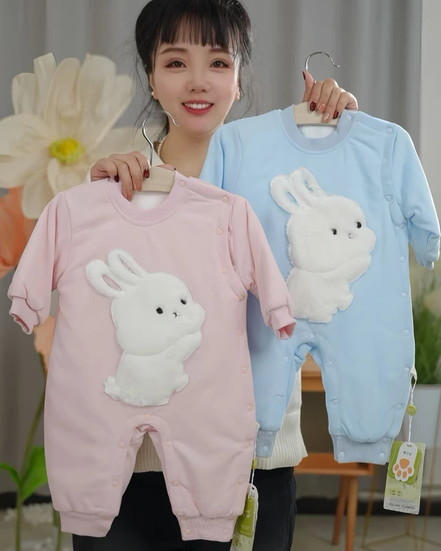 40g小兔偏开婴幼儿连身衣宝宝哈衣爬爬服
