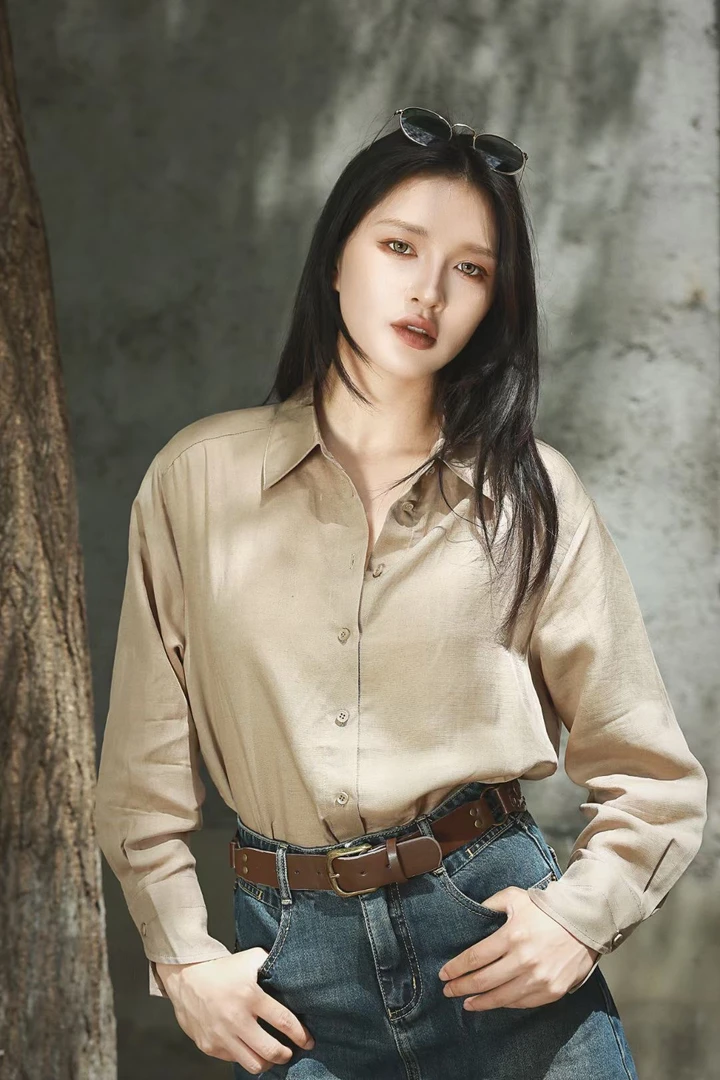 玛丝恩迪新款亚麻衬衣