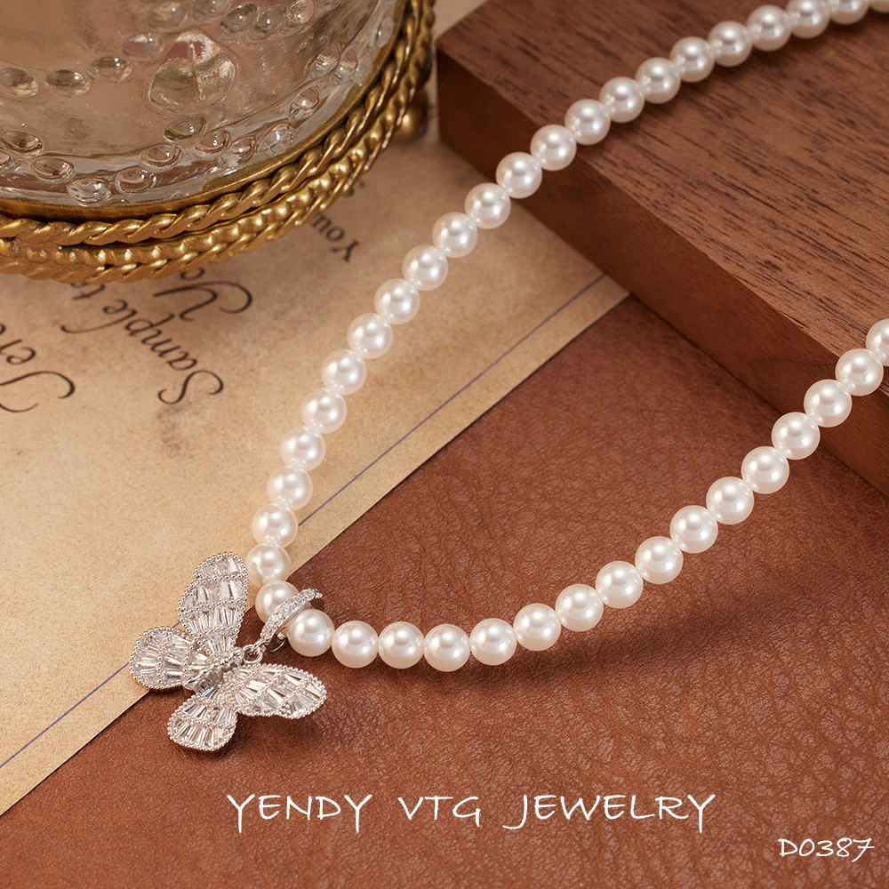 铜合金项链 D0387「蝶舞明珠」新品 FELANNA 翡安娜 西♠限定 项链