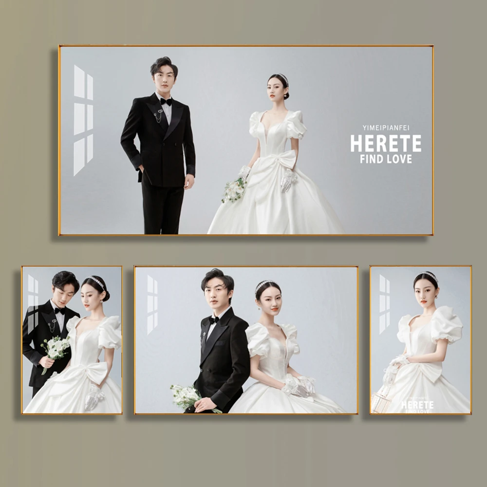 婚纱照放大相框挂墙洗照片水晶大尺寸卧室客厅组合照片结婚照相框