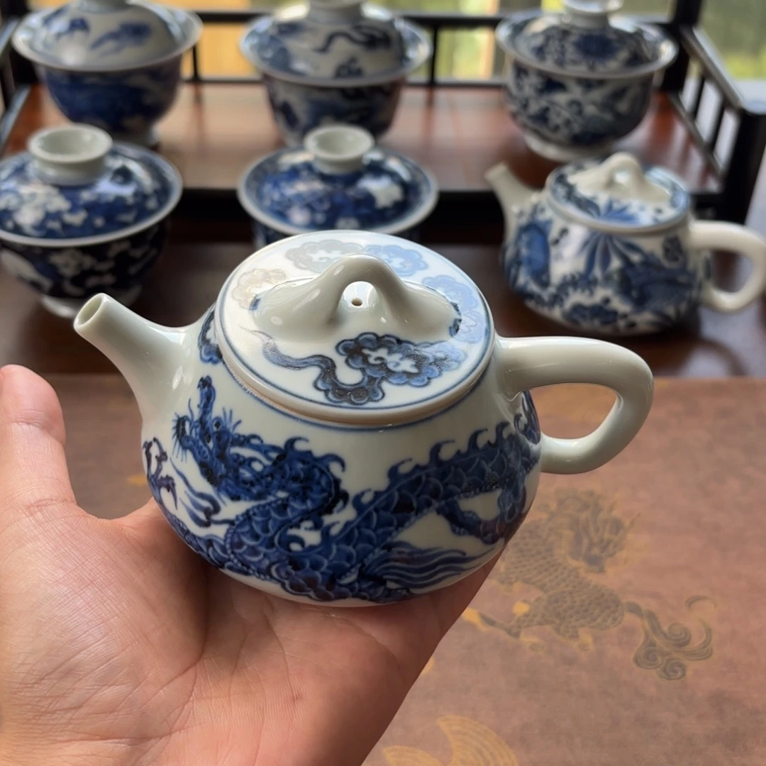 摆件景德镇手绘茶器瑕疵
