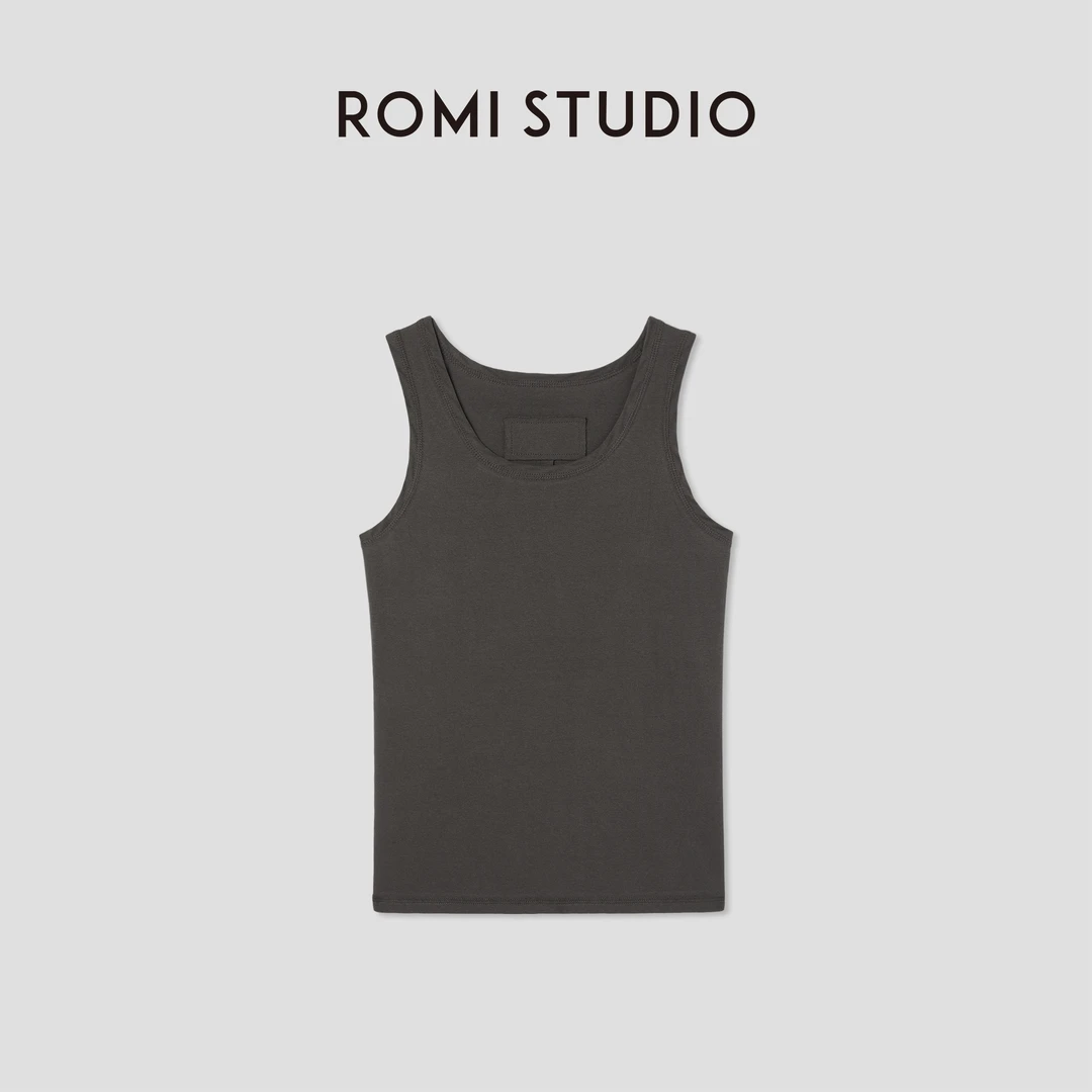 ROMI STUDIO“简约随性” 高支棉高弹U领针织吊带背心 RW24ASZ0456