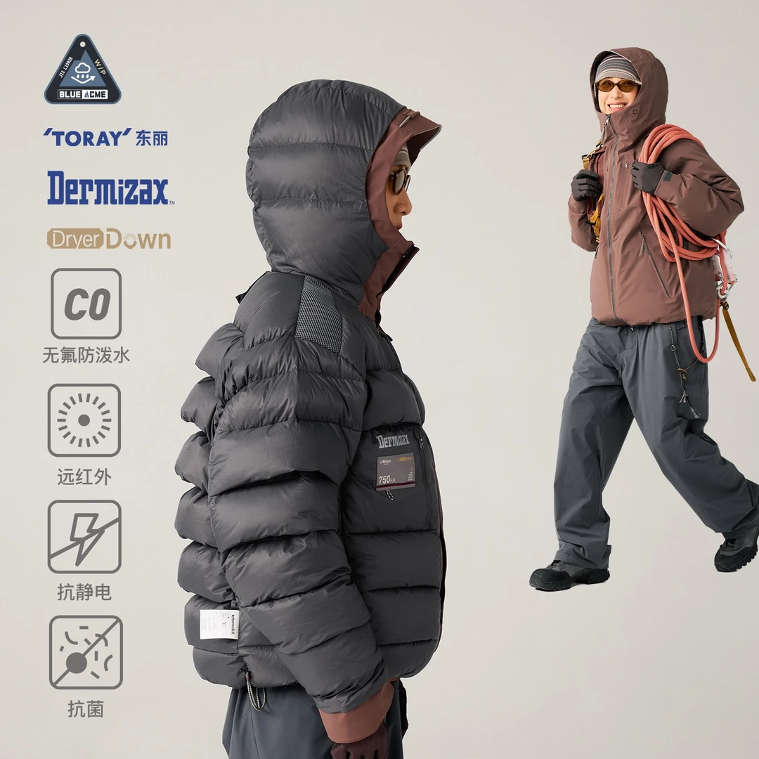 蓝岐DX膜龙鳞二代95拒水白鹅绒服防水透湿极寒保暖冲锋羽绒服男