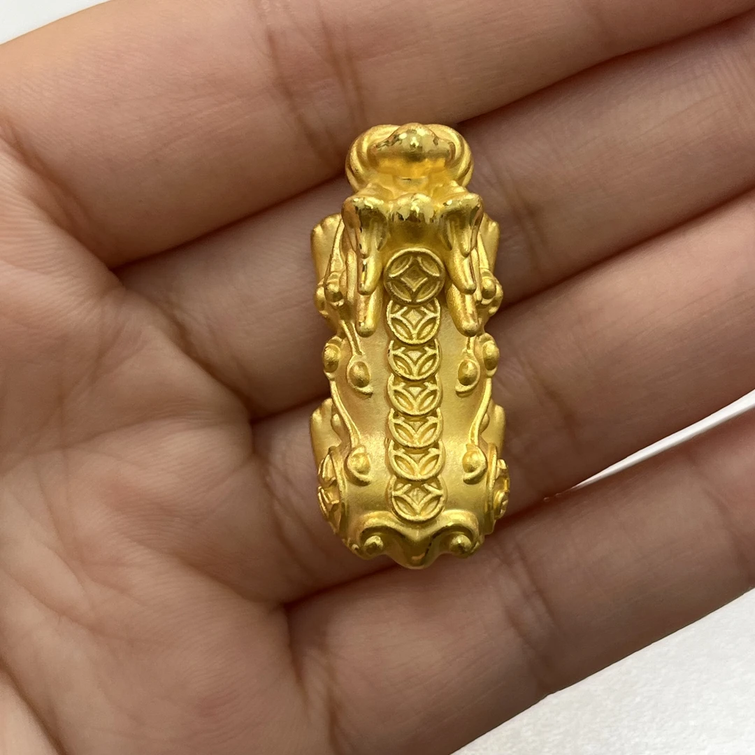 足金钱币招财貔貅手串