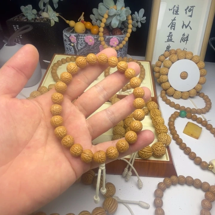 肠纹 野生桃核手串