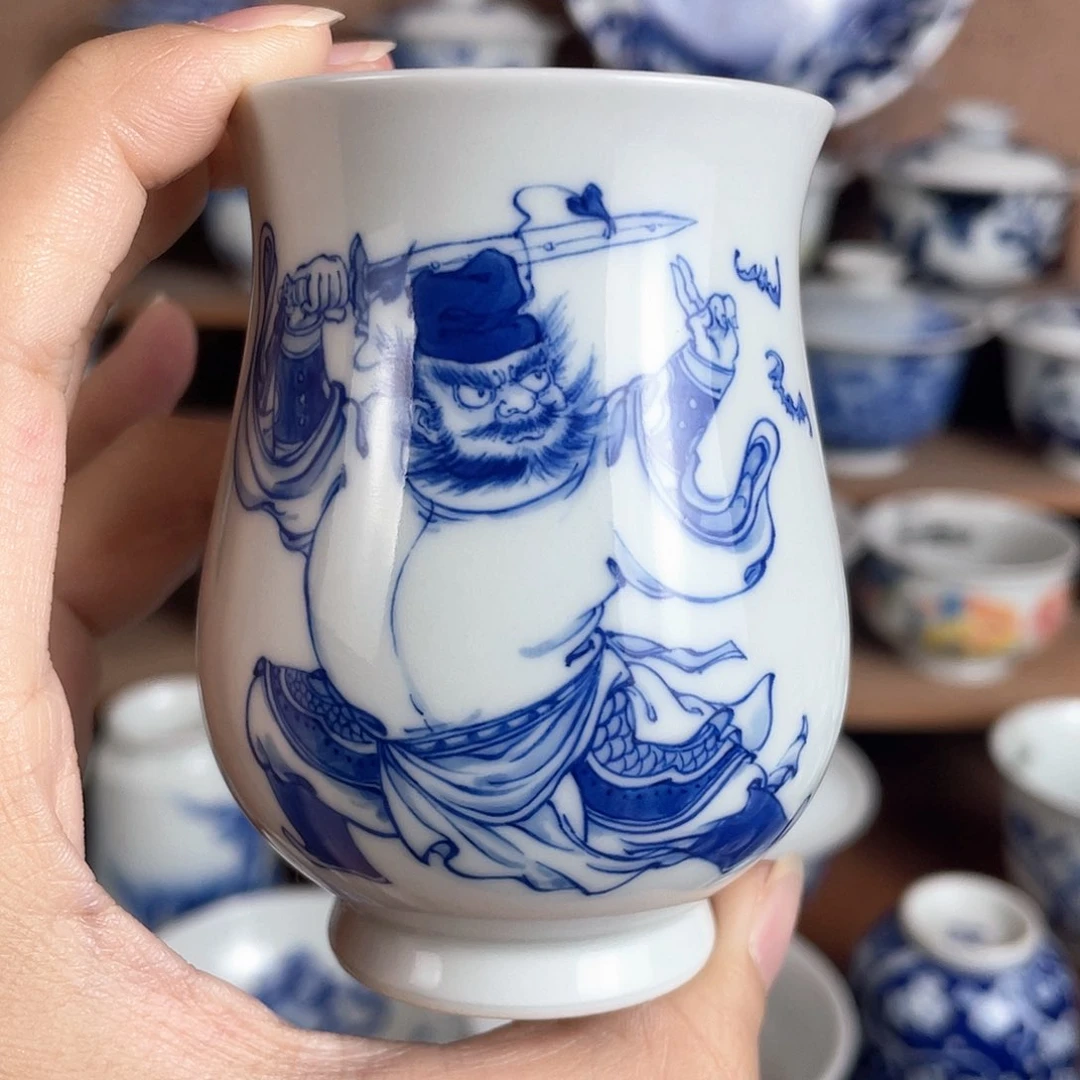 泥藝瓷梦钟馗闻香杯