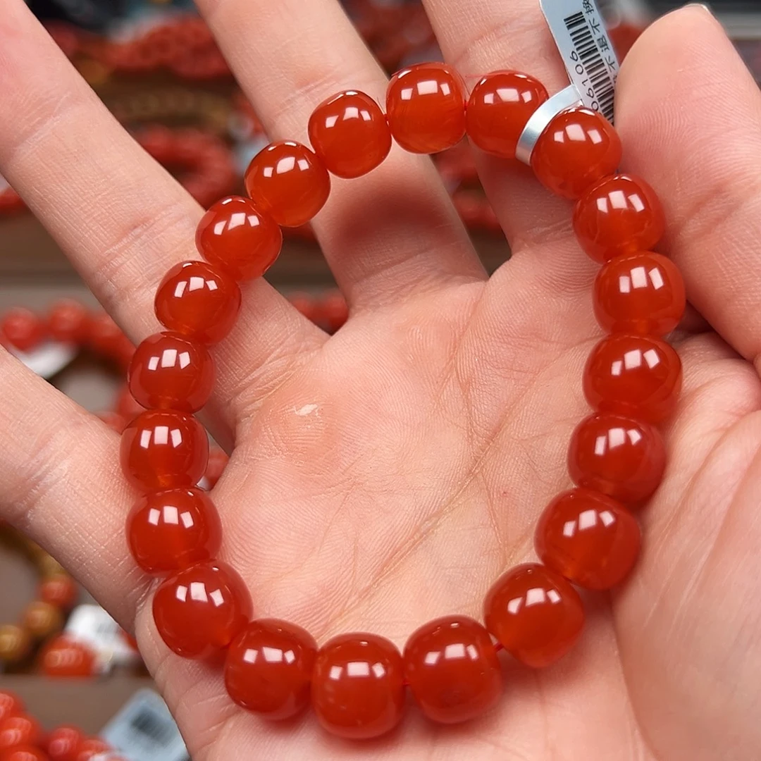 南红玛瑙未镶嵌手镯保山料冰红10m老型
