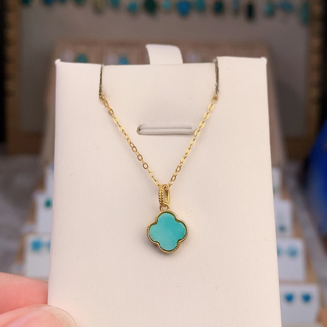 绿松石银S925镶嵌颈饰