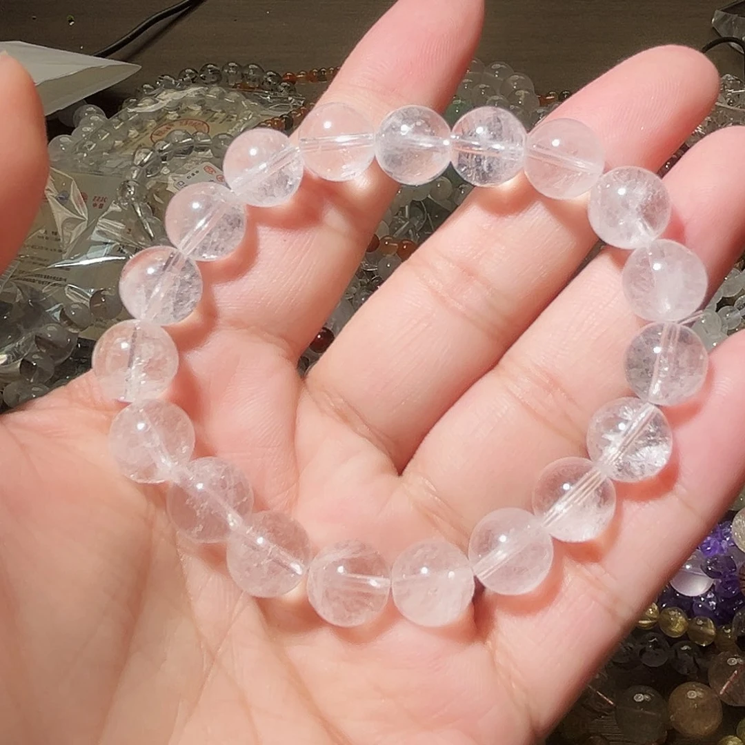 水晶手链未镶嵌喜马拉雅白水晶10到11毫米