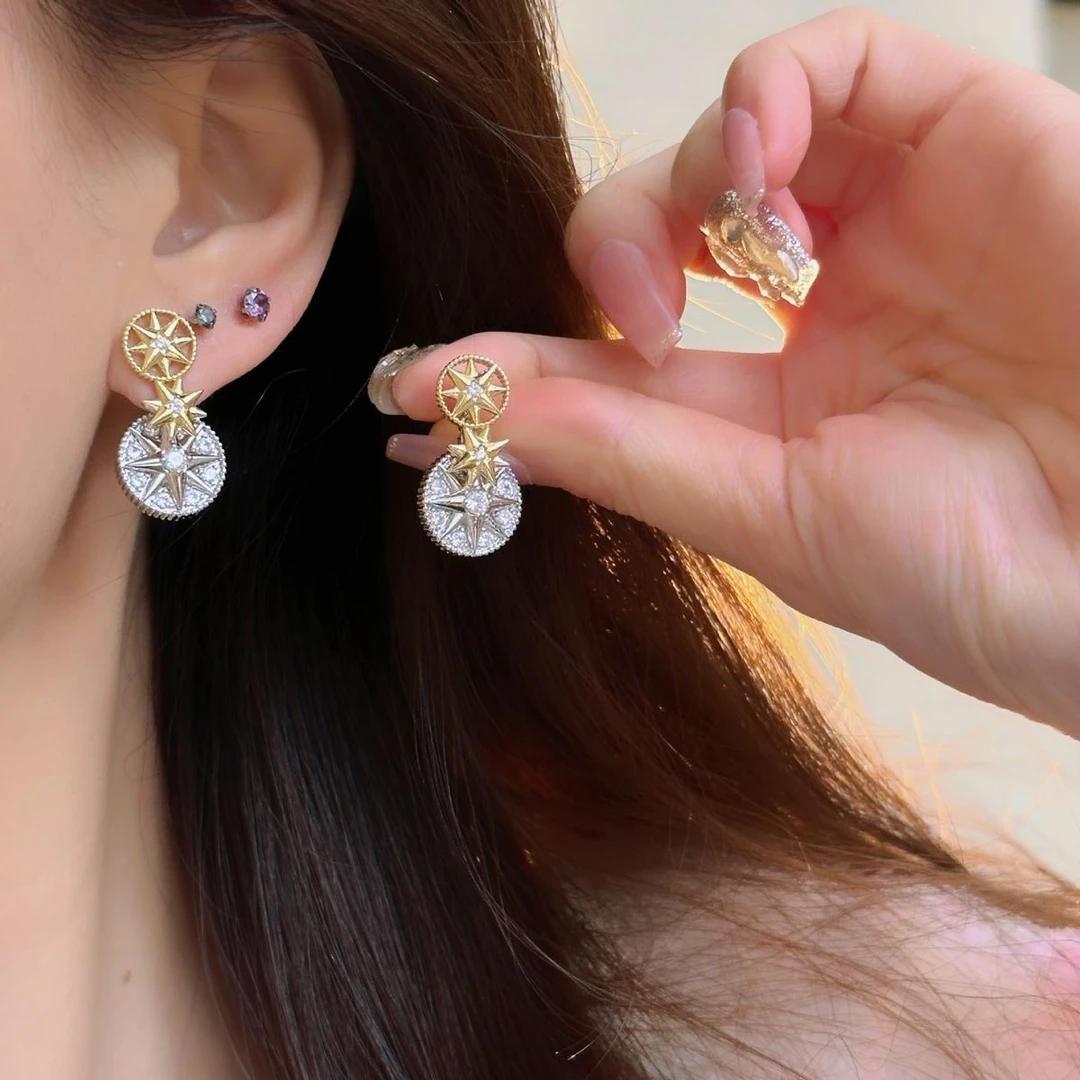 铜合金耳饰 小香风轻奢时尚百搭法式气质小众设计感简约精致1989