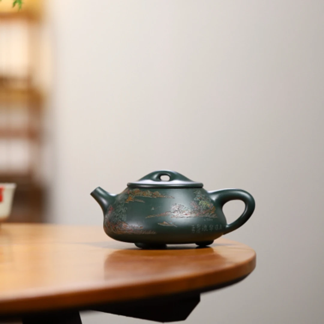 “荆溪十景之一画溪花浪”石瓢 毛家古绿泥280cc 作者 : 毛阿明