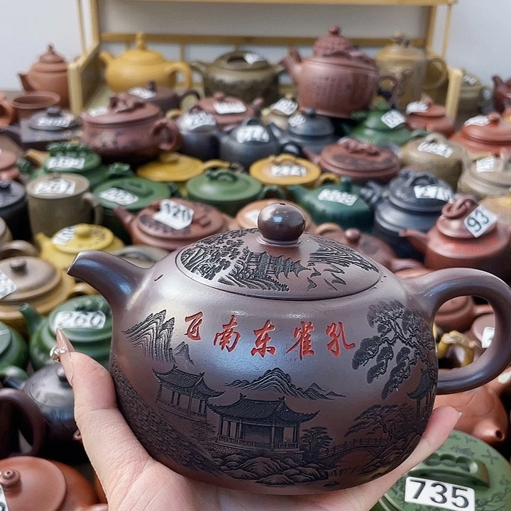 茶壶紫砂佛***。紫砂微瑕