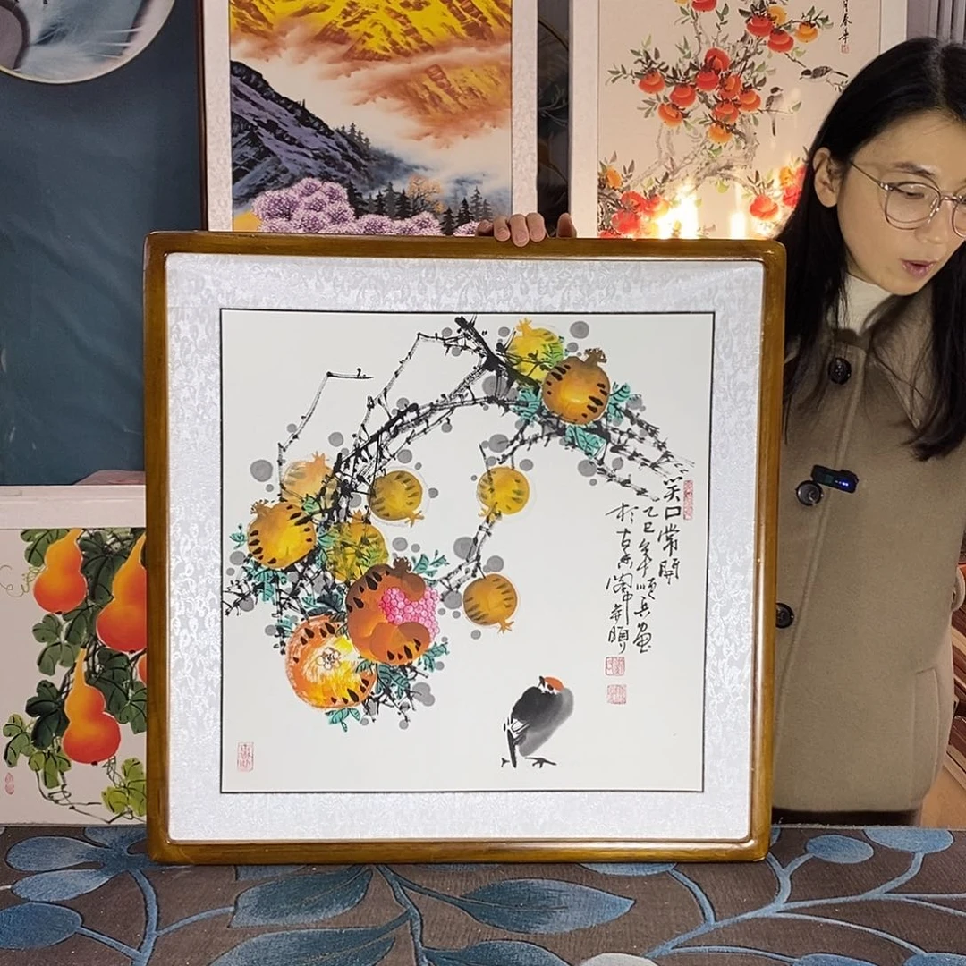 国画62✖️62手写手绘国画作品带框包邮