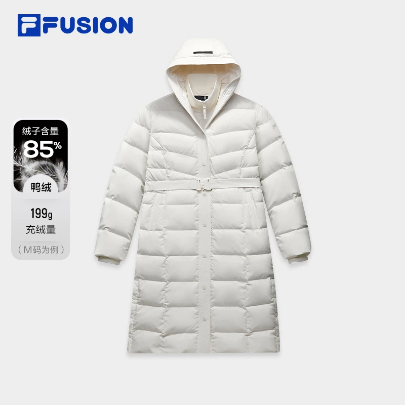 Fila/斐乐潮流长款女款2025冬季新款羽绒服休闲保暖连帽外套防风