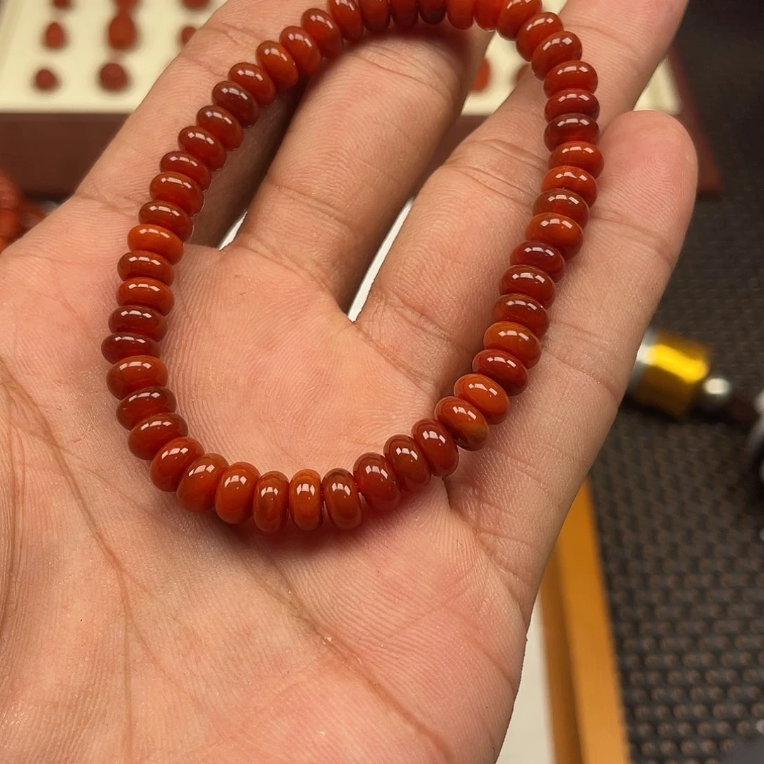 南红玛瑙未镶嵌手链隔片串3*6