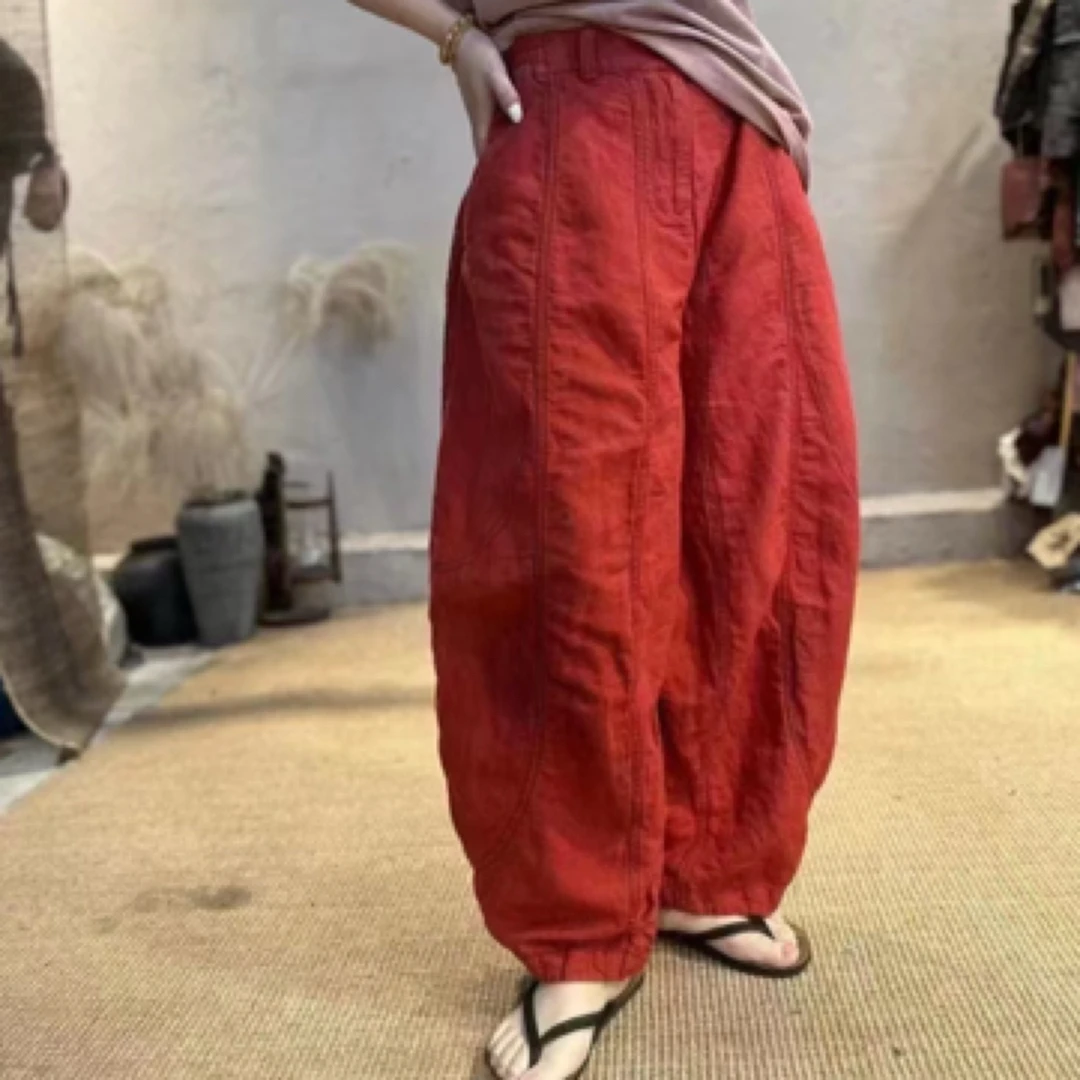 忆古朴拙原创新款亚麻复古百搭时尚潮流休闲长裤宽松百搭休闲裤