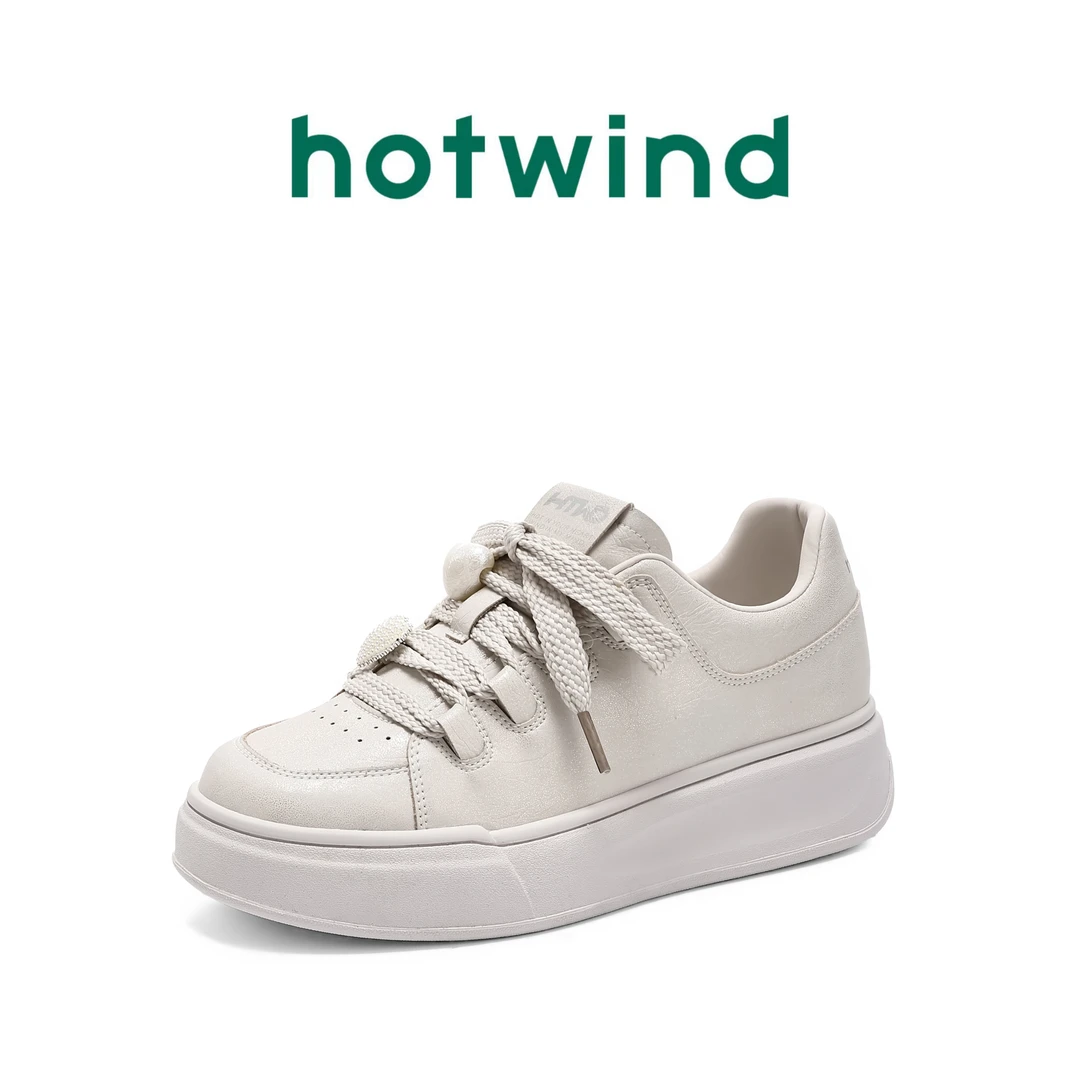 【砰然心动】热风百搭学院风时尚休闲鞋2025厚底运动板鞋女透气