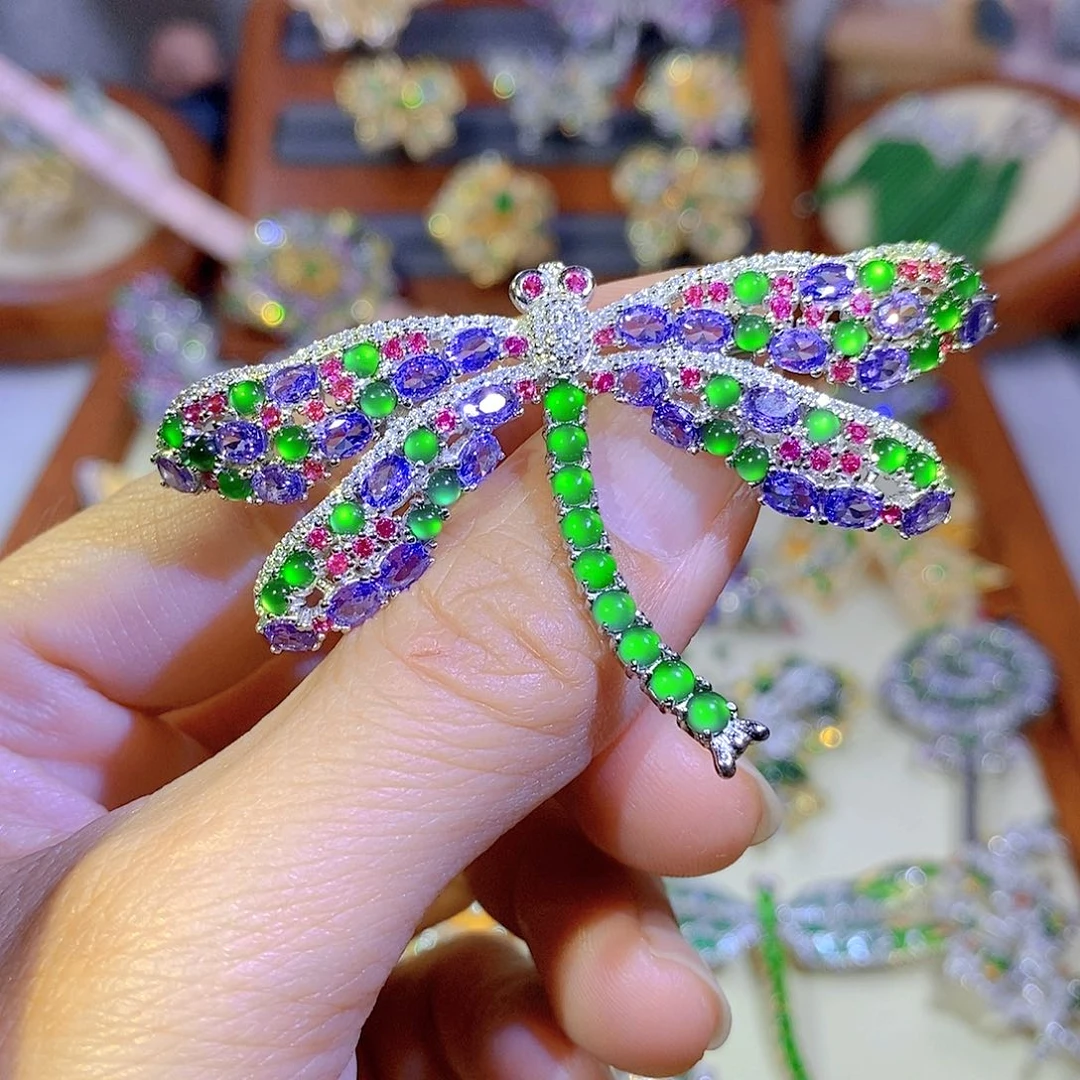 颈饰银S925镶嵌翡翠