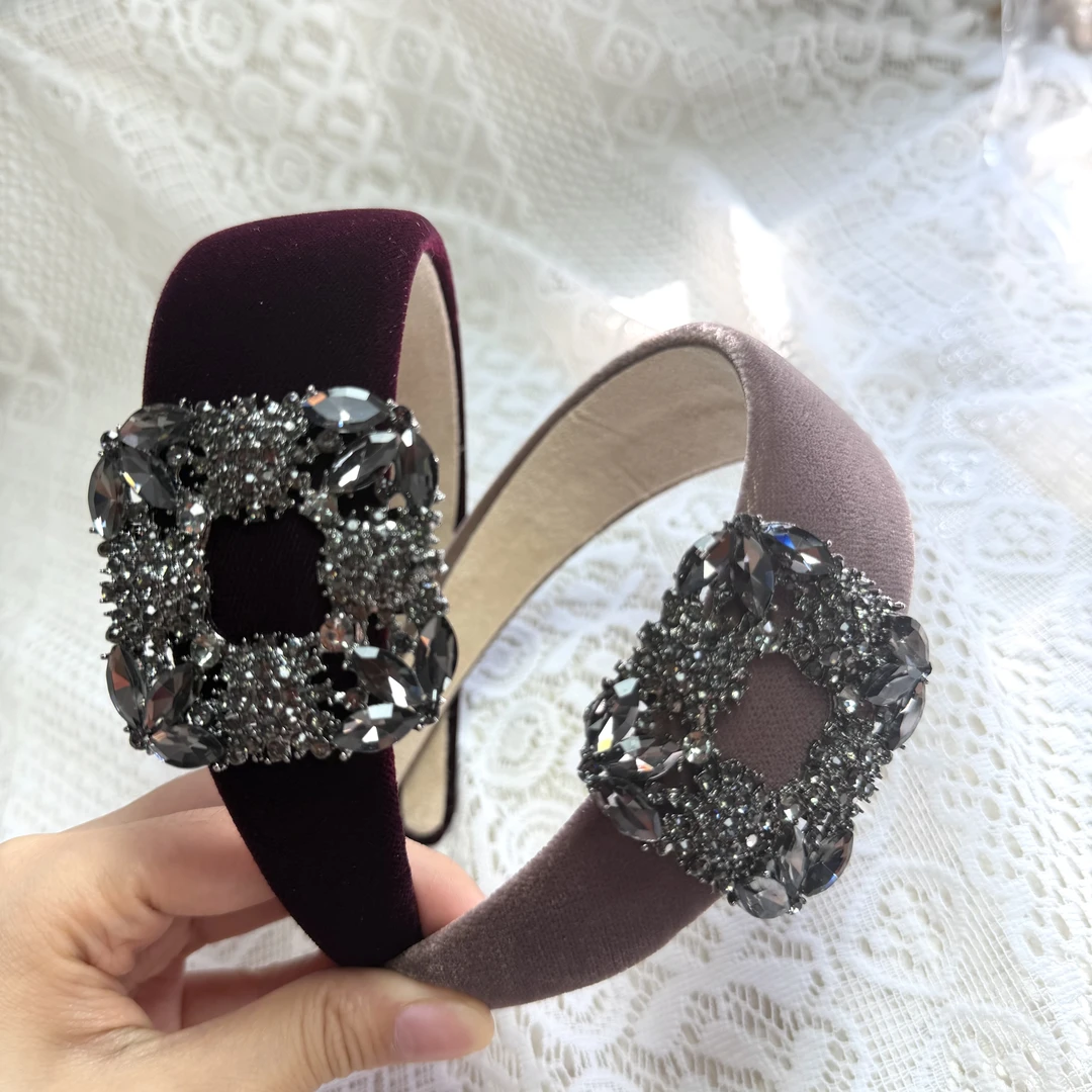 韩国Eunoia Nero【氛围感丝绒方钻发箍】1090气质轻奢时尚百搭优雅