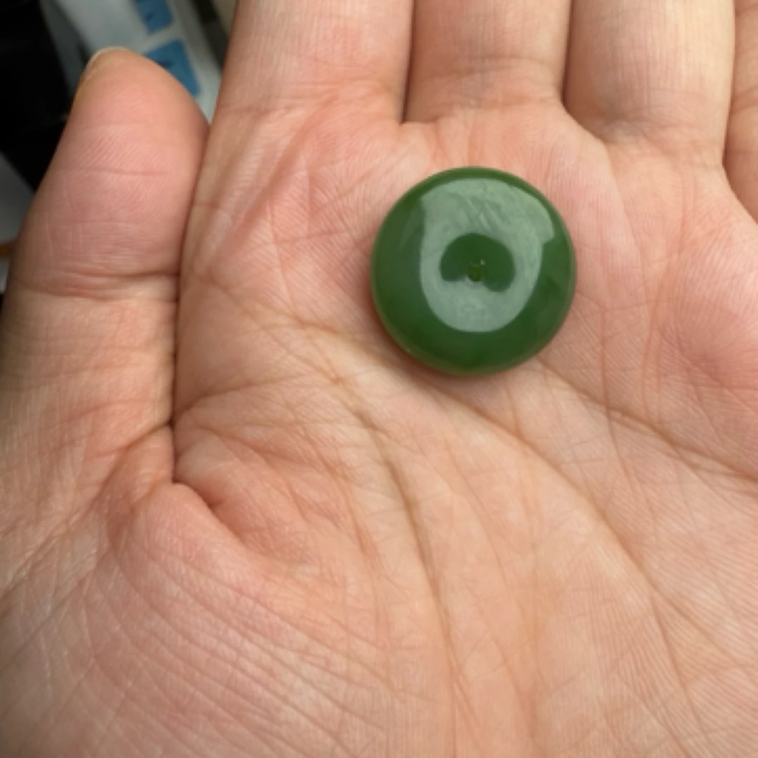 天然和田碧玉平安扣吊坠18.6*5.1