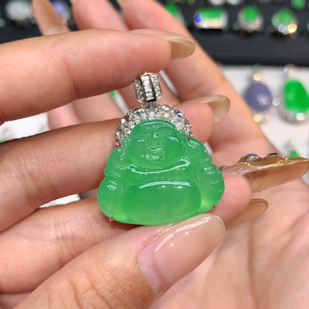 M***y吊坠(不含链)18K金镶嵌翡翠