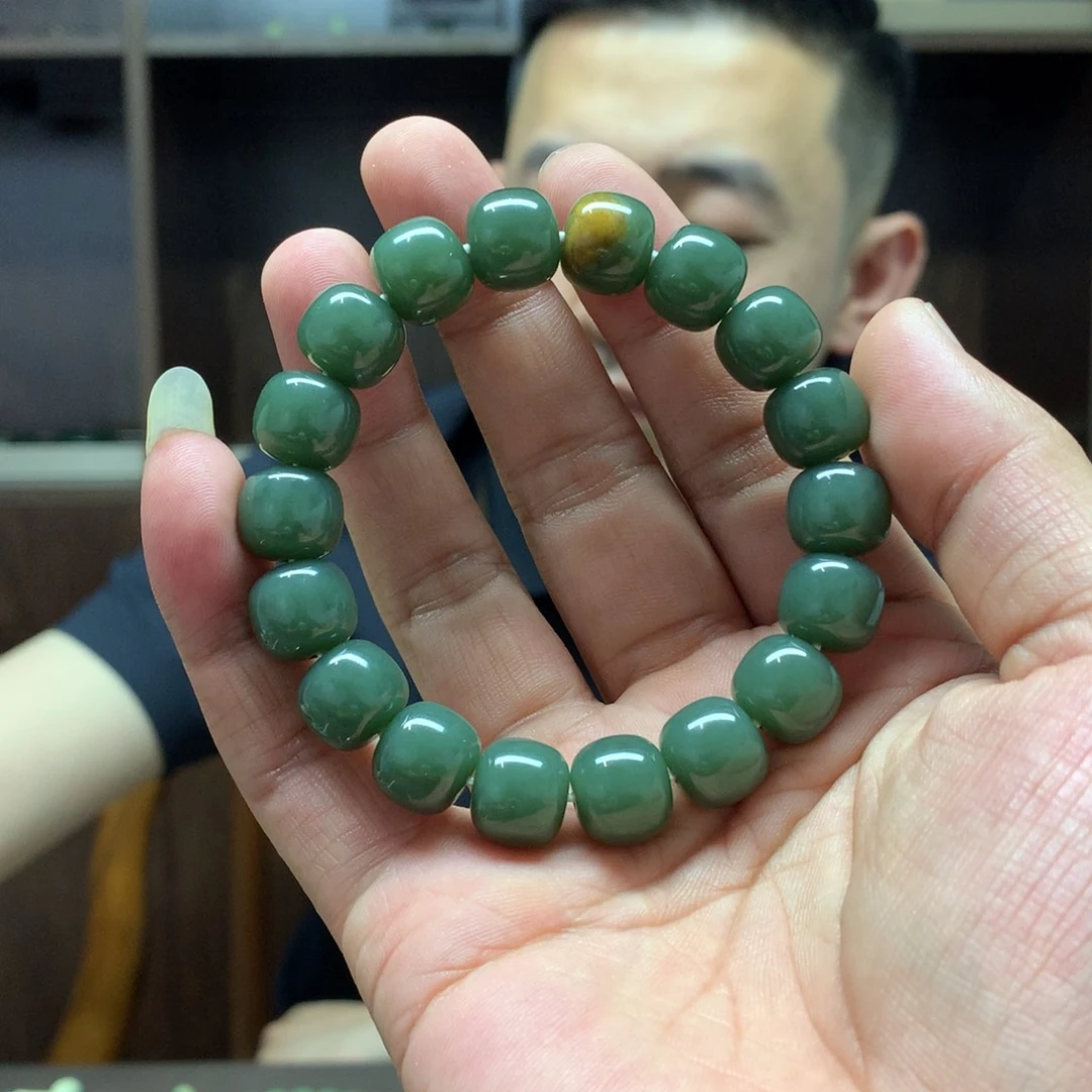 手链未镶嵌岫岩河磨玉（透闪石质玉）罗****鬣