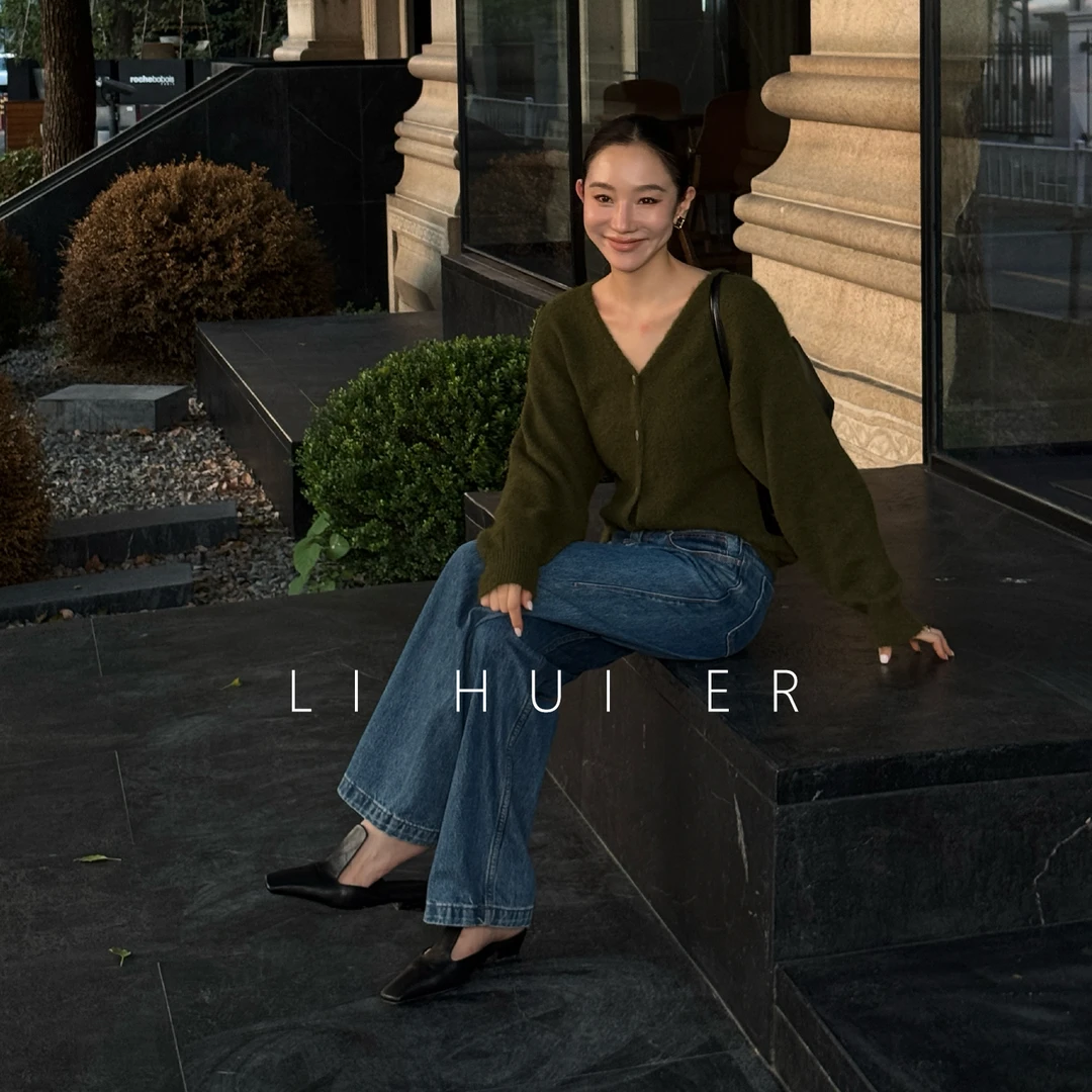 LiHuiEr李慧儿【烟霞】设计感羊毛针织衫秋季新款慵懒毛衣LL025396