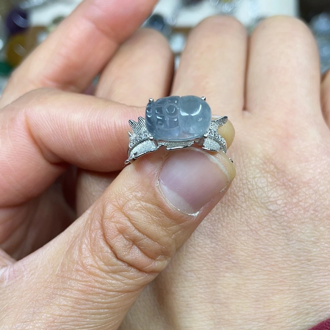 【闪购商品】银S925镶嵌珠宝半成品水晶戒指