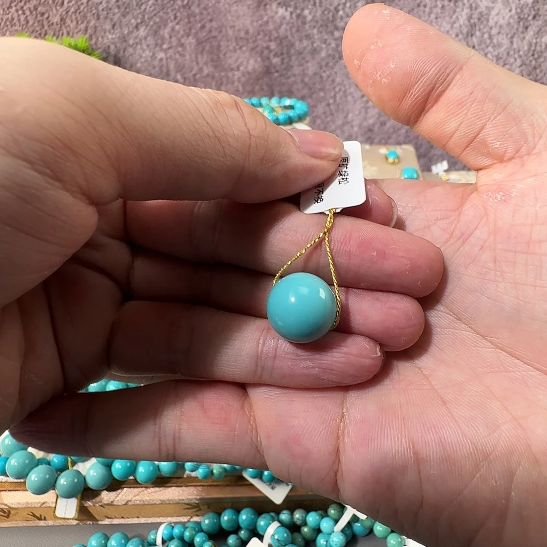 绿松石未镶嵌单珠15mm➕