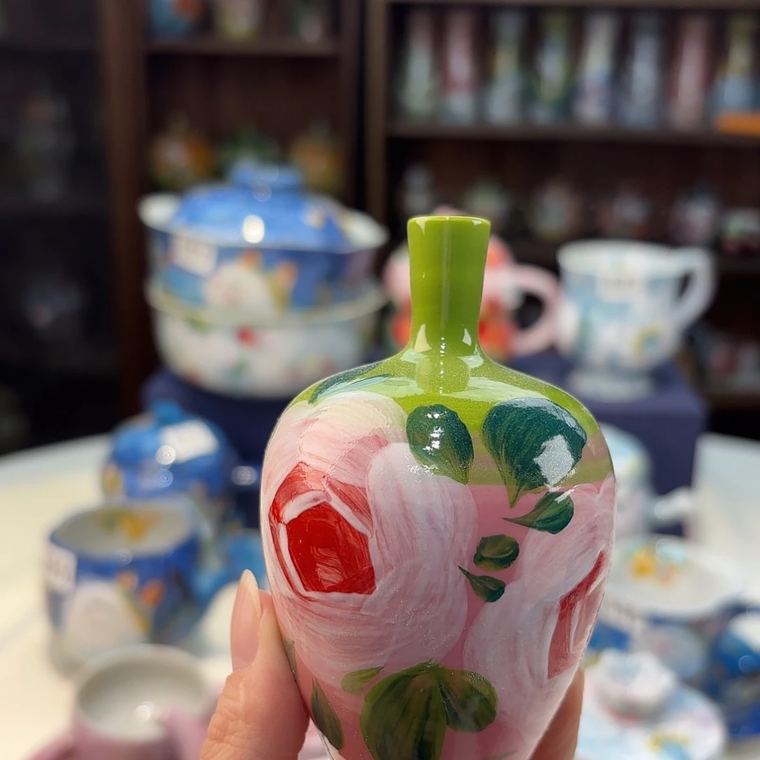 瓷片景德镇手绘高温釉下彩陶瓷茶具