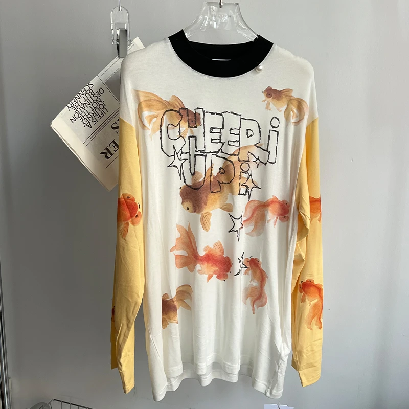 CHEER UP UNIFORM24秋冬新品鱼贯满堂圆领长袖T恤