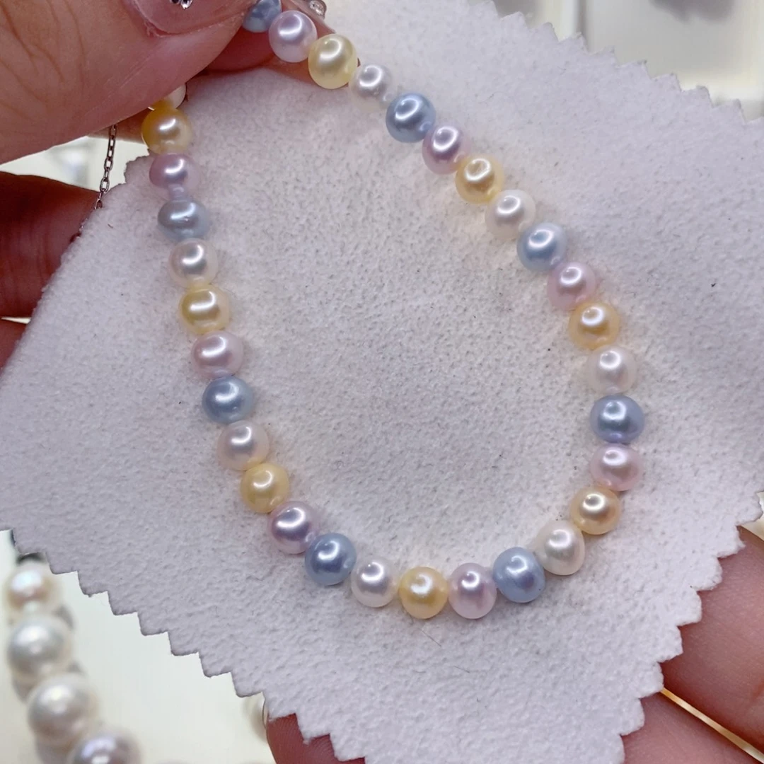 余***争淡水珍珠手链银S925镶嵌