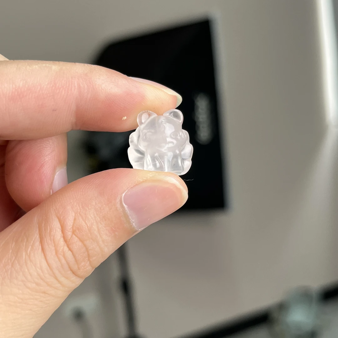 天然白水晶雕刻九尾狐16mm