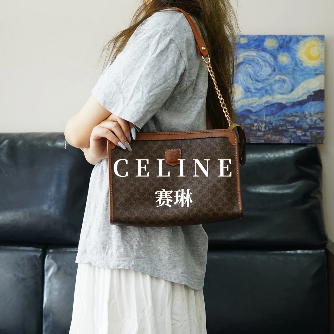 95新 Celine/思琳 老花链条单肩包/FYEE05410036/0036