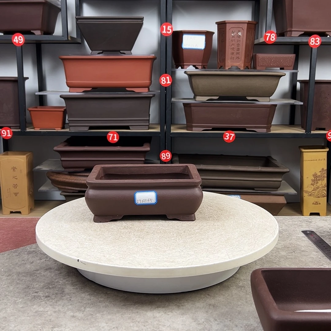 紫砂花盆内长17，内宽12，内深5