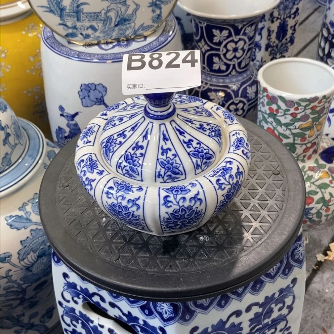 摆件摆件手绘釉下彩