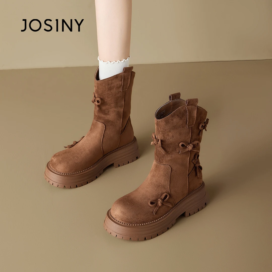 卓诗尼百搭瘦瘦靴2025秋冬季英伦风女靴单靴靴子厚底短靴时装靴