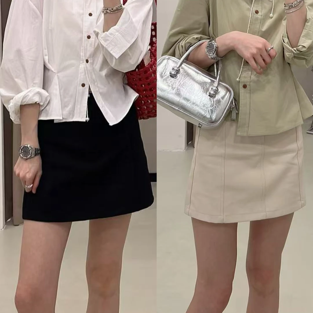 【ZMMY严选私服】春季新款韩系百搭显瘦气质纯色A字半身裙5030202