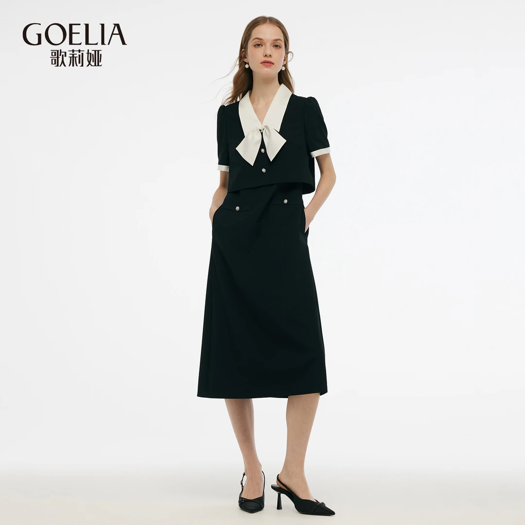 【商场同款新品】歌莉娅欧若风春季新品假两件连衣裙1E3R4K850