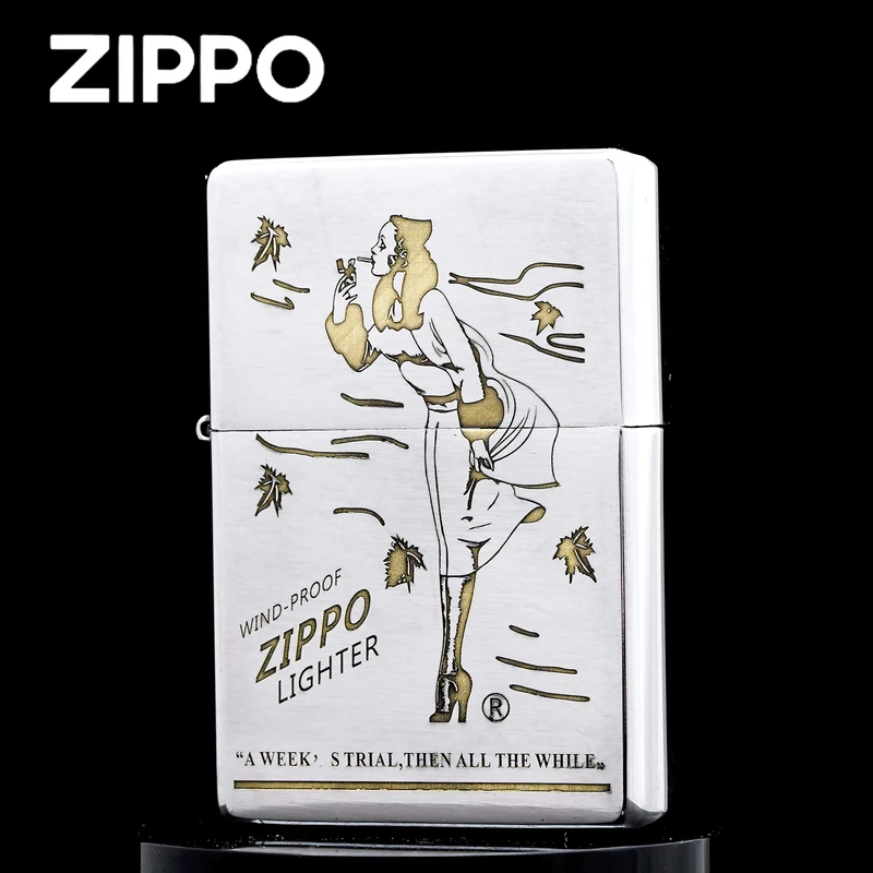ZIPPO正品打火机/1937落叶风女-金冰双色雕刻经典DY9920DK【俊昊】
