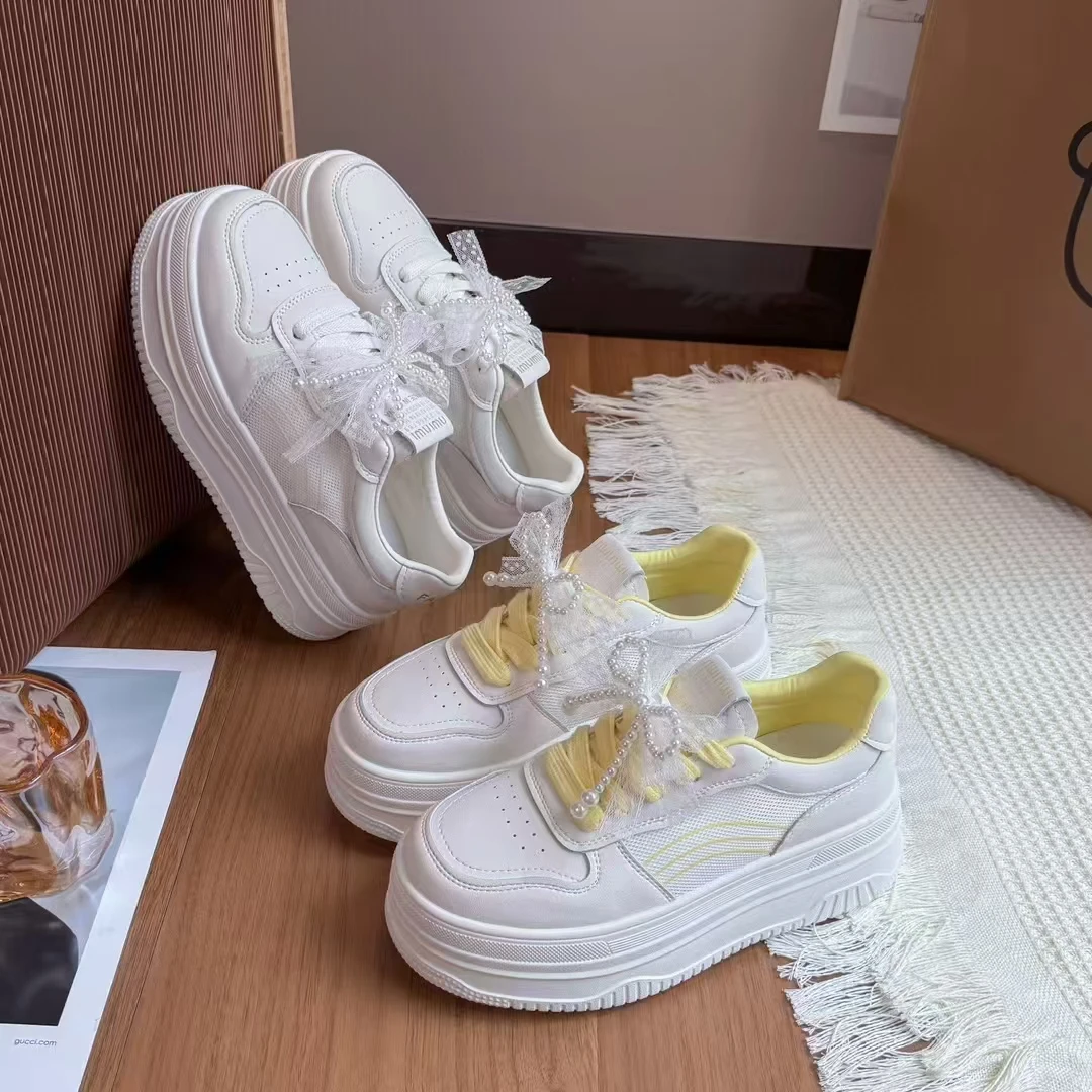4-5厘米厚底网透小白鞋